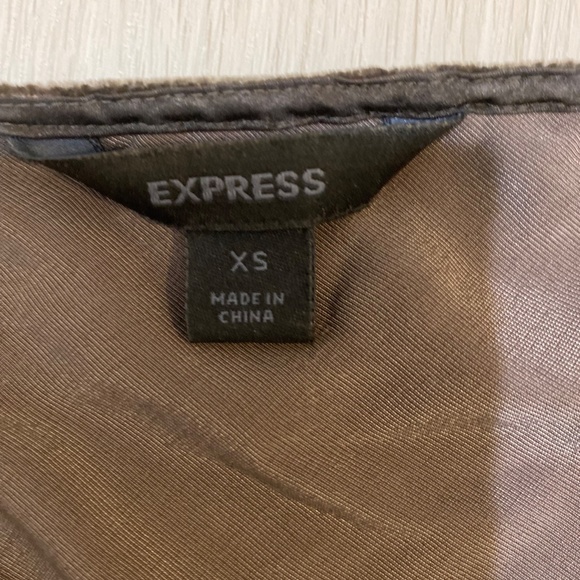 Velvet Halter Top Dark Taupe, Size XS Express - Picture 3 of 4
